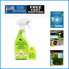 All Natural Peppermint Oil Rodent Spray - Safe for Home, Kids & Pets - 2 Bottles