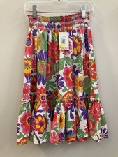 NWT Mini Boden Girls Skirt Floral Print Size 6-7
