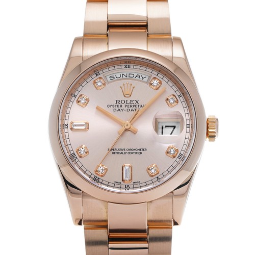 ROLEX Day-Date 36 118205A pink/diamond WATCH 704144