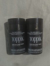 Lot of 2 Toppik Hair Building Fibers Black .42 Oz Per Jar