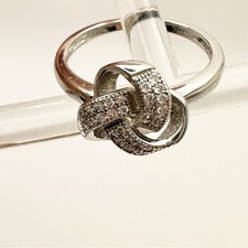 Sterling Silver Love Knot Ring Pave 925 Size 6 Classic Casual Jewelry Minimalist