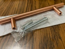 Copper Rose Gold Cabinet Drawer Pulls Knobs T-Bar Handles Kitchen Hardware