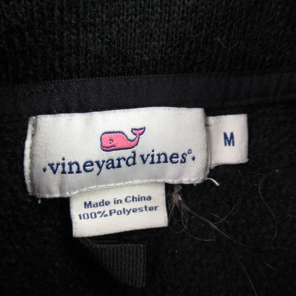 Vineyard Vines Vest Womens Medium Sleeveless Full Zip Outdoors Black Pockets — 第 3/4 张图片