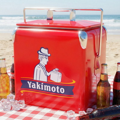 Yakimoto 14Qt Retro Cooler - Leak-Proof Insulated Meal Carrier for Beach Picnics