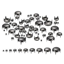 100Pcs Black 10 Sizes Round Dome Rivets for DIY Leather Craft