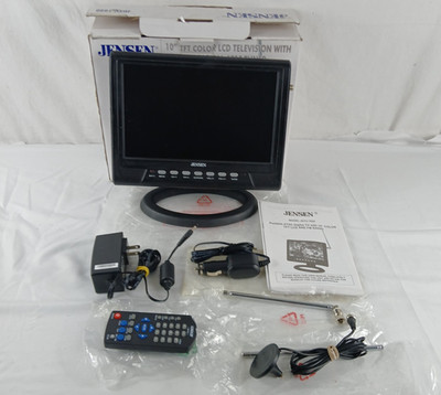 JENSEN 10'' COLOR TFT LCD COLOR PORTABLE BUILT IN ASTC TUNER COMPLETE EXC TESTED