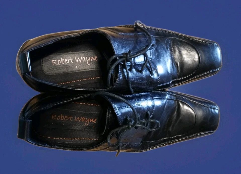 Zapatos de vestir Oxford vintage Robert Wayne frescos para hombre negros talla 11 Foto 3 de 4