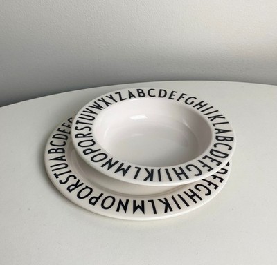 [ Design Letters Plate & Bowl Set by Arne Jacobsen ] Melamine Danish Denmark