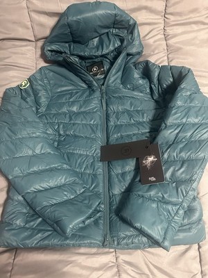 Backcountry Women s Teo Down Hooded Jacket in Abyss Green W Full Zip Sz S NWT