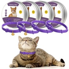 4 Pcs Cat Calming Collar Adjustable Pheromones Scent Relaxing Cat Collar with...