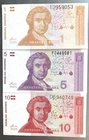 Old Paper Money From CROATIA.  1, 5, 10 dinara ISSUED 1991 FREE SHIPPING