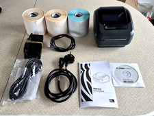 Zebra GK420d Thermal Label Printer with cables and 3 rolls of labels