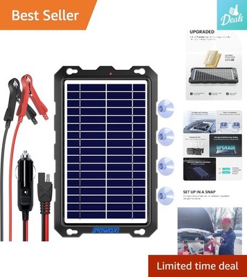 Eco-Friendly 7.5W Solar Trickle Charger with LED Indicator for All 12V Vehicles