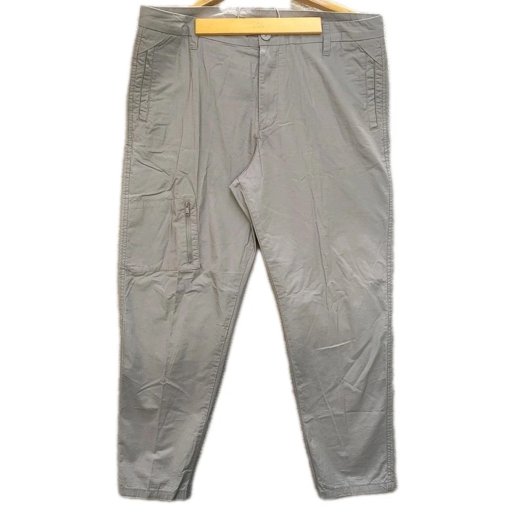 Armani Exchange Straight Gray Pants Side Zipper Pocket Lightweight Summer Men's