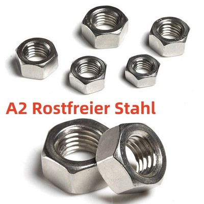 UCN/UNF A2 Edelstahl Sechskantmuttern 4,6,8,10,12 ,1/4 ,5/16, 7/16,1/2,5/8,3/4''