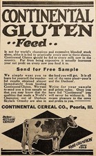 1918 AD.(XH85)~CONTINENTAL CEREAL CO. PEORIA, ILL. CONTINENTAL GLUTEN FEED
