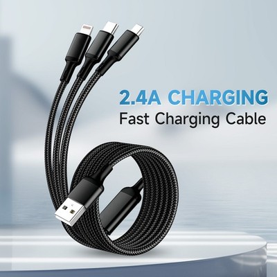 ALLPOWERS Multi USB Kabel, Nylon Schnell 3 in 1 Mehrfach Ladekabel für iPhone