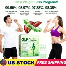 GLP-1 6-in-1 Oral Solution Quick Fat Loss, Blood Sugar | Anti-Aging US Stock