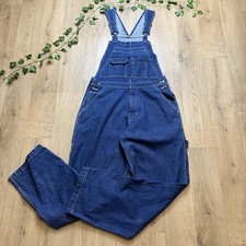 VINTAGE MEN’S DENIM DUNGAREES SIZE MEDIUM 34 BLUE OVERALLS by WOLVERINE (dg31)