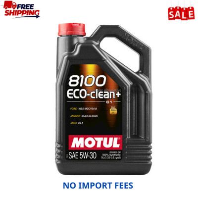 Motul 8100 ECO-clean+ 5W-30 100% Synthetic Motor Oil   Low SAPS ACEA C1 