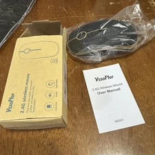 Vssoplor 2.4G Slim Portable Optical Wireless Mouse Black and Gold MS001 @c8