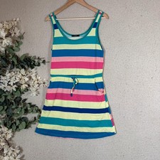 George Size UK 12 Multicoloured Striped Cotton Jersey Summer Mini Dress
