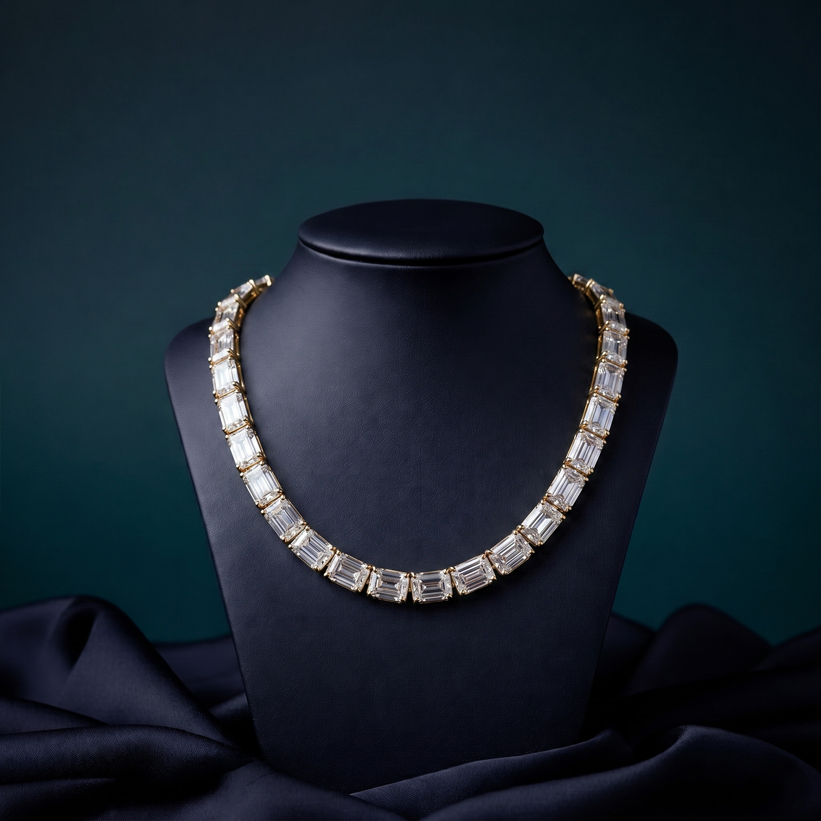 Womens Necklace 14k Rose Gold Certified 80 Carat Lab Grown Diamond Emerald Cut
