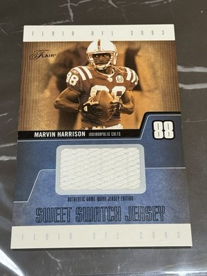 2003 Flair Marvin Harrison Sweet Swatch Jersey Game Worn Oversized Card /520