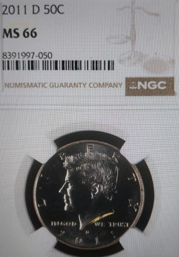 2011 D Kennedy Half Dollar NGC Certified MS66