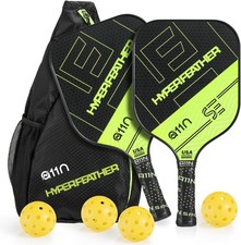 A11N SPORTS Pickleball Paddles Set of 2 Graphite Surface Rackets with 4