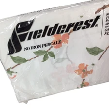 Vintage Fieldcrest NOS No Iron Percale Queen Flat Sheet NIP Made in USA
