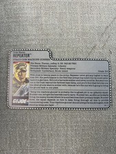 Vintage GI Joe Hasbro Repeater File Card Steadi-Cam Machine Gunner Profile