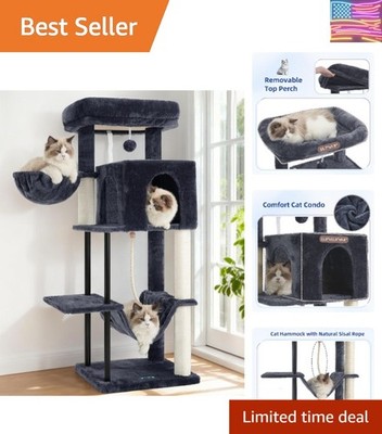 Cat Tree, Cat Tower for Indoor Cats, 43.3 inch Cat Tree Tower with Sturdy Ste...