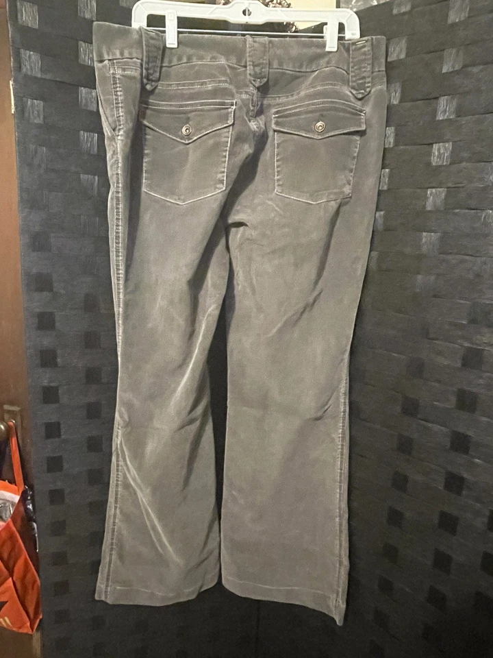 Gap Stretch Jeans Women’s Size 12 Gray Stretch Cotton Corduroy Flare Denim  - Image 2 of 4