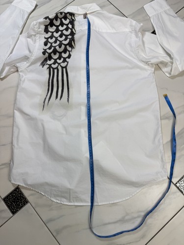Visvim Japan Brand Carp Print White Long Sleeve Button Shirt Size 4 - Picture 14 of 15