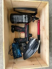 Empire Axe 2.0 Paintball Marker Red and Black Gun Paintball Marker with Hopper