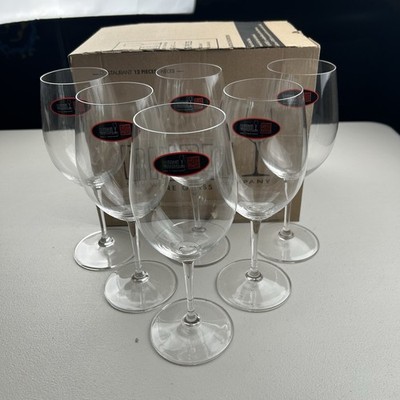 (6) RIEDEL RESTAURANT Red Wine Vin Rouge 3/4oz Crystal Glass Glasses 9'' Tall