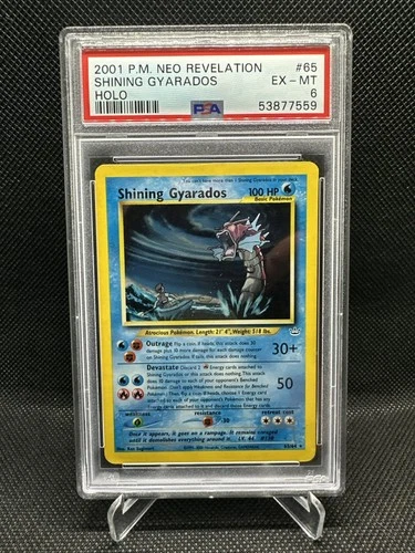 2001 Pokemon Neo Revelation #65 Shining Gyarados-Holo PSA 6 EX-MT Swirl