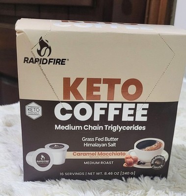 (2)Rapidfire Caramel Macchiato Ketogenic High Performance Keto Coffee Pods   
