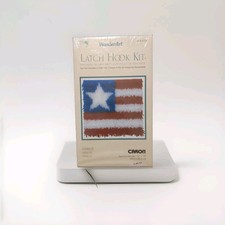 Caron WonderArt Latch Hook Kit 4700  Patriot  Americana 12" x 12" NEW SEALED