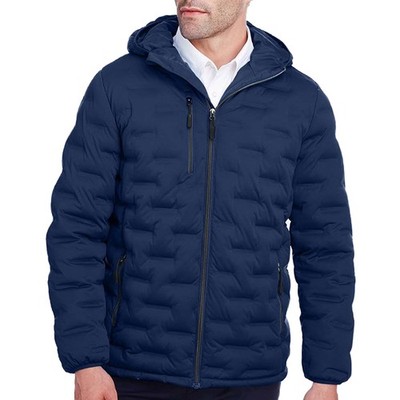 North End Men's Loft Hooded Puffer Jacket - Insulated Full Zip Golf Jacket