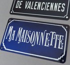Lot 3 Small Custom TIN Signs Lithographed FRENCH VILLA Maisonnette Valenciennes+ — photo 3