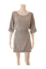 EXPRESS metallic gray knit cotton blend dress Sz L/G