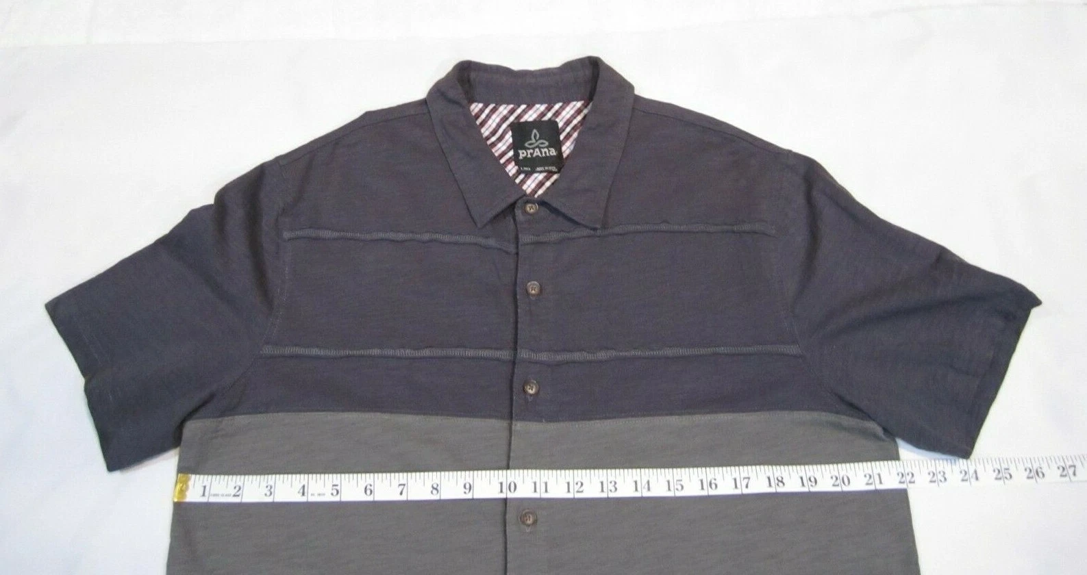 prana breathe organic cotton button up short sleeve shirt