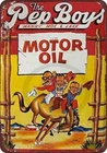Tin Metal Sign Pep Boys Western Motor Oil Vintage Look Outdoor 8x12