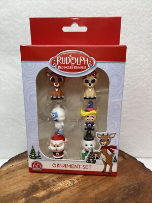 Rudolph The Red Nosed Reindeer - 6ct Mini Ornament Set - 60th ...