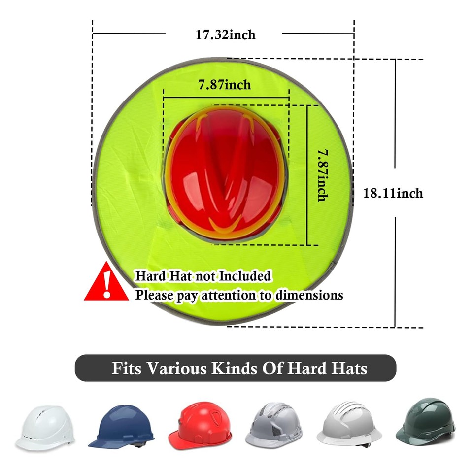 Hard Hat Sun Shield Full & Standard Brim Mesh Sun Protection Sunshade