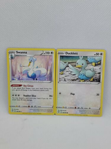 Swanna 149/189 rare plus bonus Ducklett card Darkness Ablaze