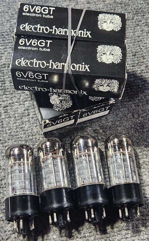 6V6 NUEVO, tubos de vacío GT EH, QUAD PLATINO emparejado de fábrica - cajas nunca abiertas. Foto 2 de 4