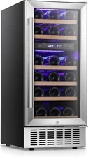28 Bottles Dual Zone Wine Cooler Beverage Refrigerator Beer Mini Fridge